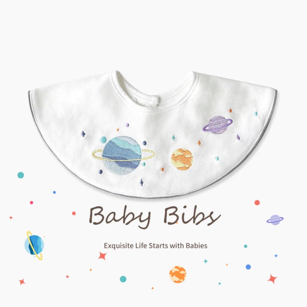 Embroidered Elegance Baby Bib - Cosmic Adventure