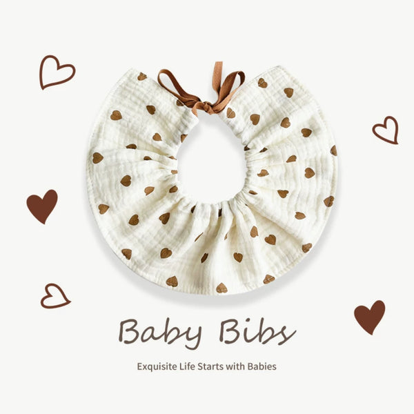 Gentle Embrace Baby Bib - Cocoa Hearts