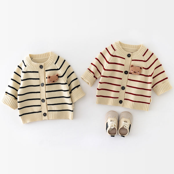 Teddy Striped Knit Cardigan