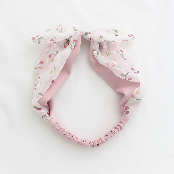 [Mommy & Me] Cherry Blossom Chiffon Bow Headband (Sizes for Children & Adults)