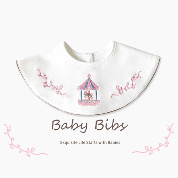 Embroidered Elegance Baby Bib - Merry-Go-Round Mirth