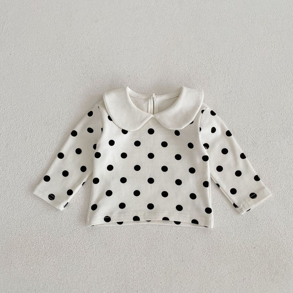 Playful Polka Dot Collar Blouse