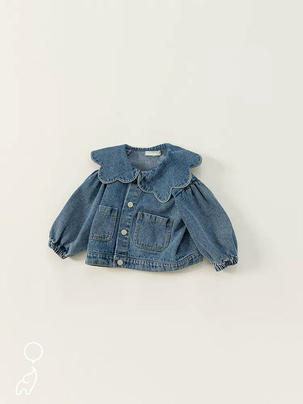 Spring Petal Collar Denim Jacket