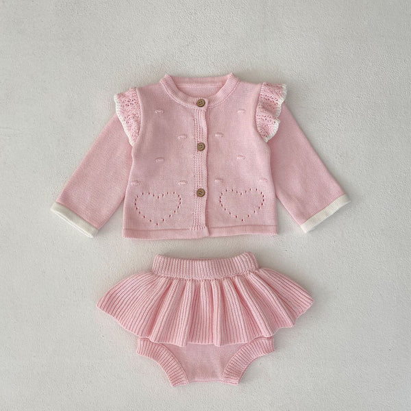 Heart Laser Cut Knit Set