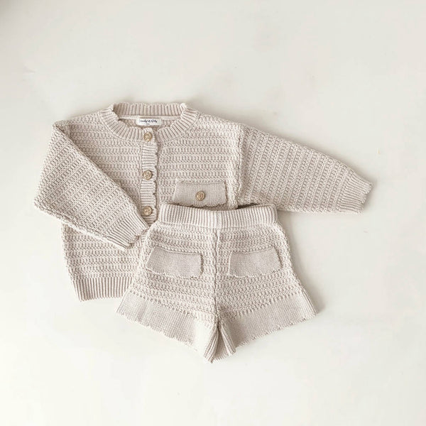 Gentle Oatmeal Petal Knit Set