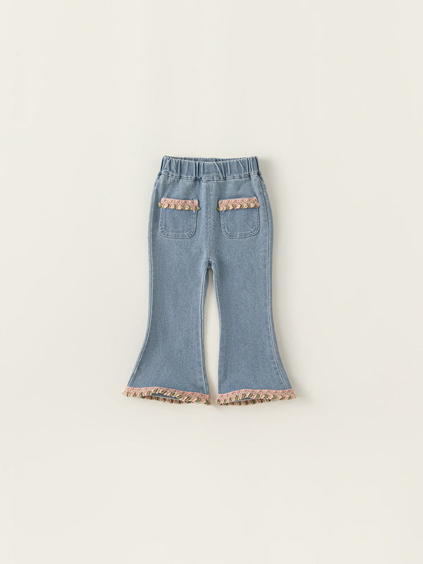 Enchanted Garden Smocked Denim Flares