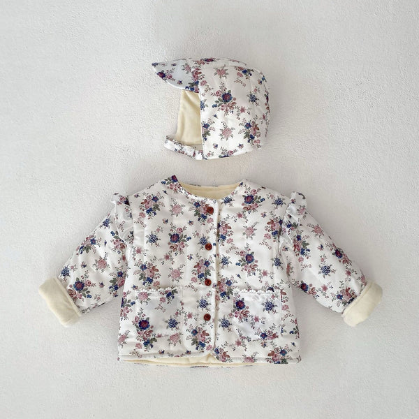 Flora Garden Set （Fleece-Lined Jacket and Baby Hat）