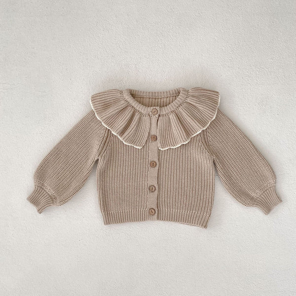 Sweet Ruffle Collar Knit Cardigan