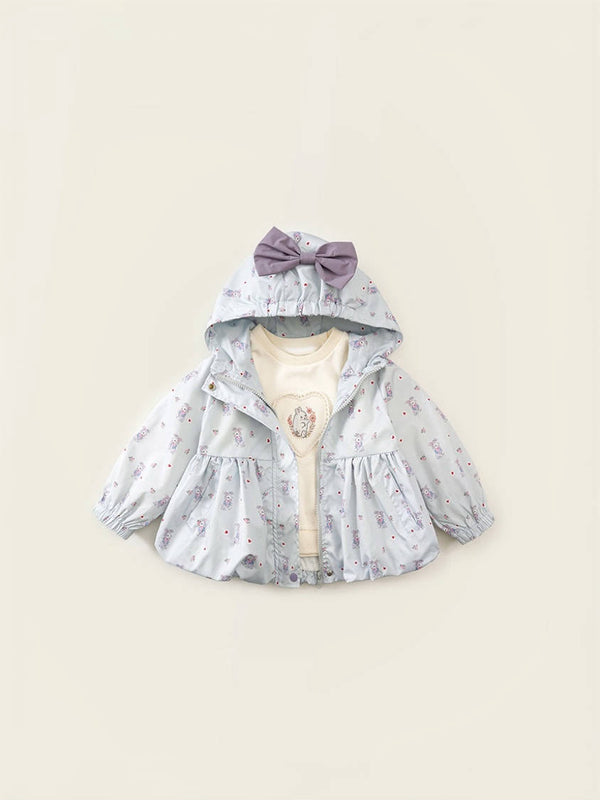 Sweet Lavender Bow Bunny Hooded Jacket