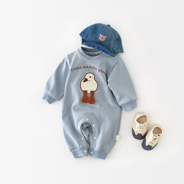 Waddle Playtime Jumpsuit in Misty Blue