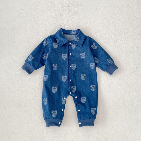 Playful Bear Denim Jumpsuit