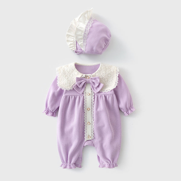 Lavender Dream Garden Embroidered Baby Set