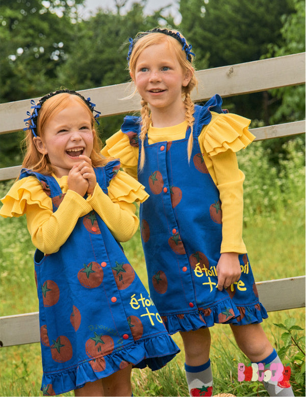 Tomato Ruffle Dress & Sunshine Yellow Duck Top Set