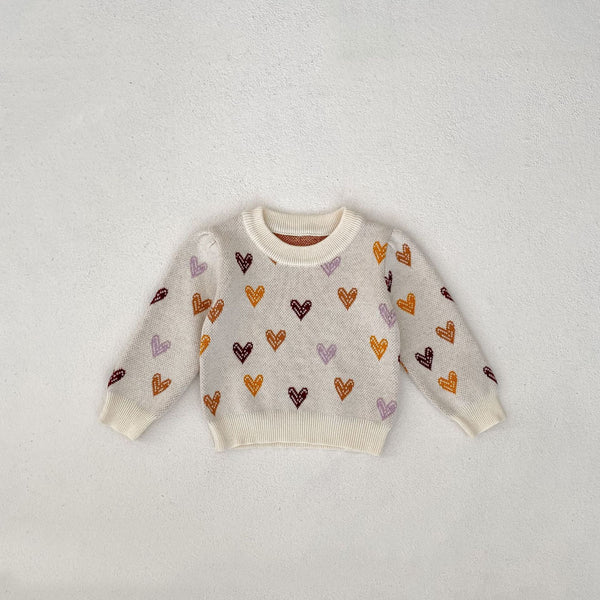 Multicolor Hearts Sweater