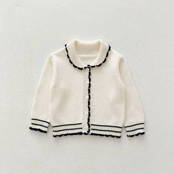 Elegant Trimmed Knitted Cardigan