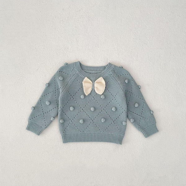 Sweet Bow Misty Blue Sweater