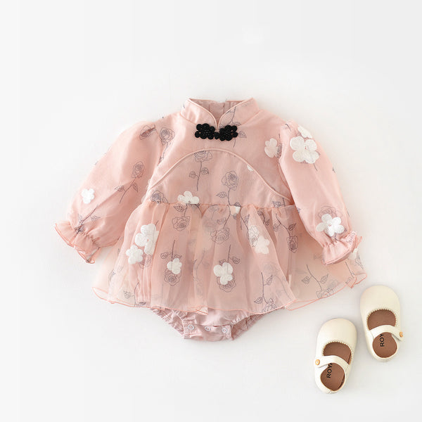 Pink Blossom Chiffon Romper