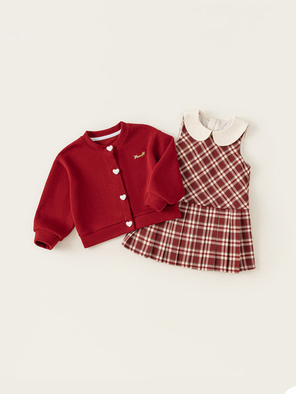 British Heart Plaid Set