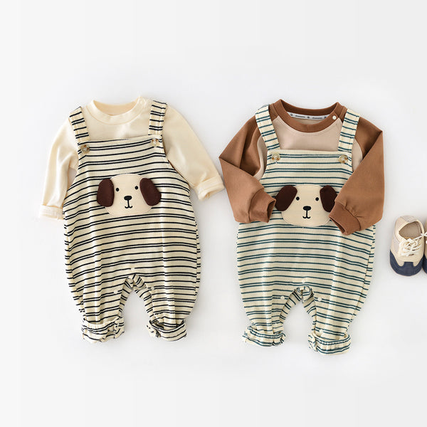 Puppy Playtime Stripe Overalls