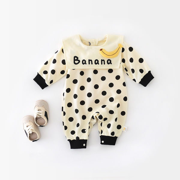 Playful Banana Polka Dot Jumpsuit