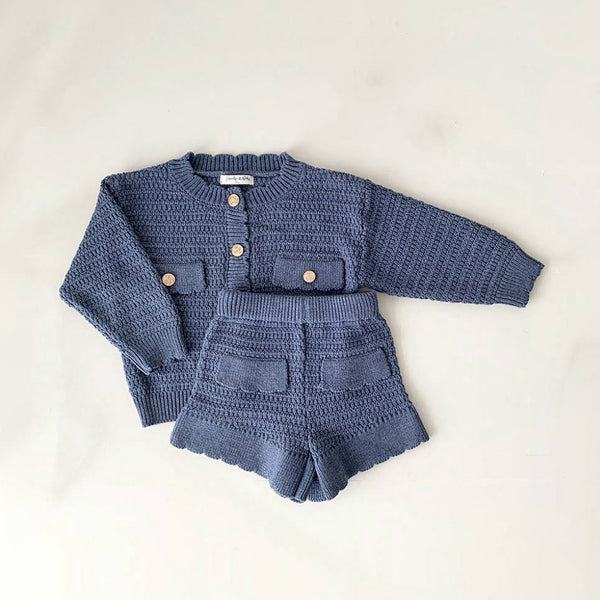 Serene Blue Petal Knit Set