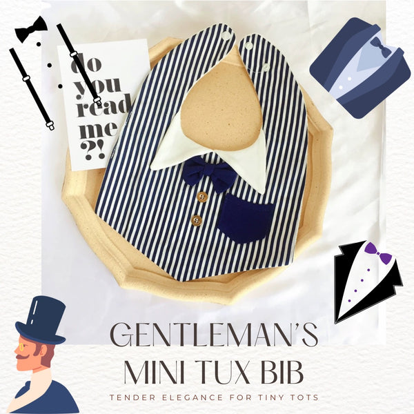 Gentleman’s Mini Tux Bib- Dapper Stripes