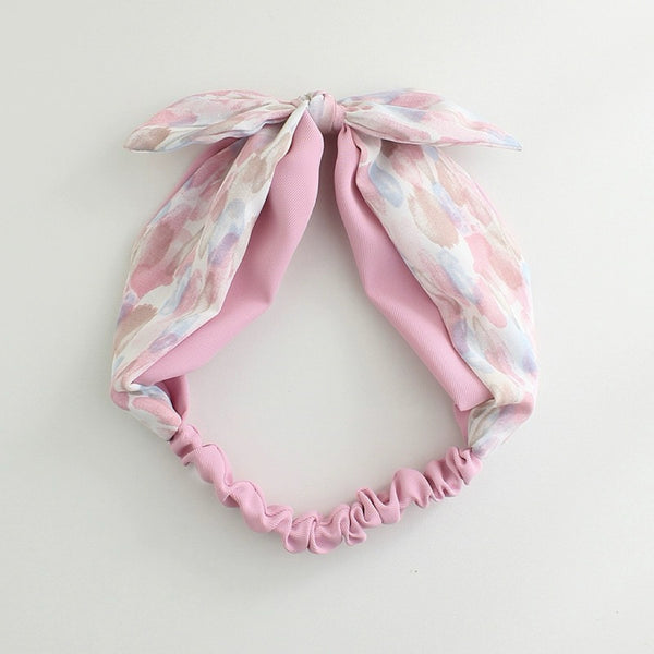 [Mommy & Me] Soft Blush Watercolor Bow Headband (Sizes for Children & Adults)