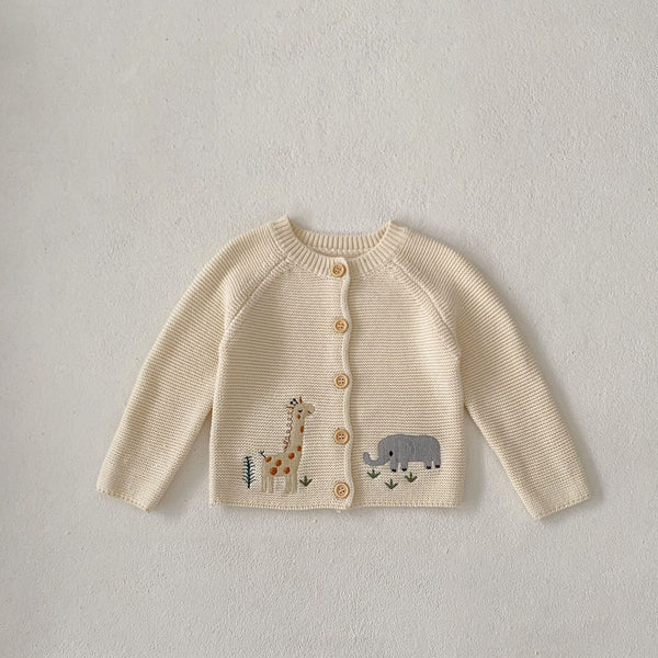 Playful Animal Friends Knitted Cardigan