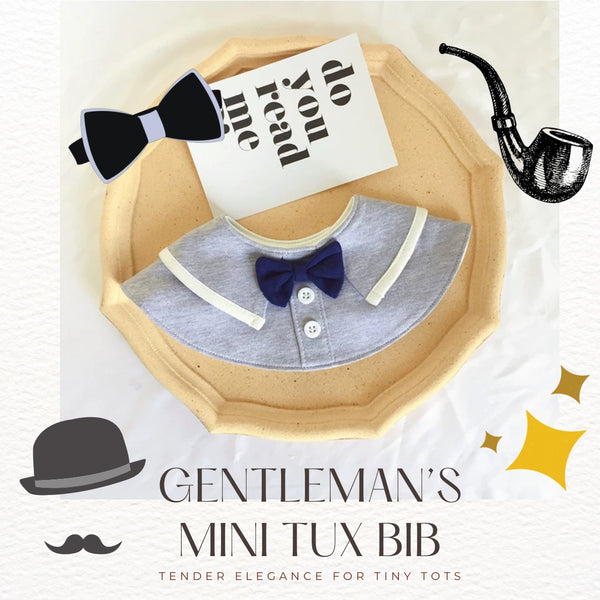 Gentleman’s Mini Tux Bib- Sophisticated Slate Gray