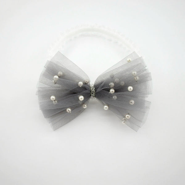 Celestial Pearl Tulle Bow Hairband