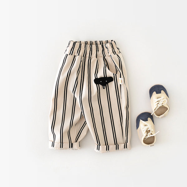 Playful Elephant Striped Pants