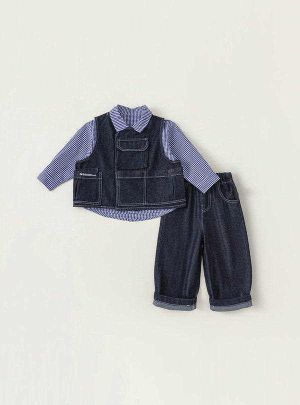 Classic Denim Three-Piece Set