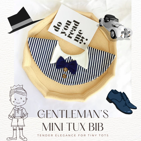 Gentleman’s Mini Tux Bib- Vintage Voyager