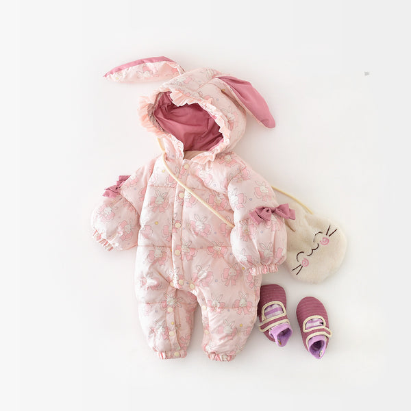 Pink Bunny Wonderland Hooded Jumpsuit