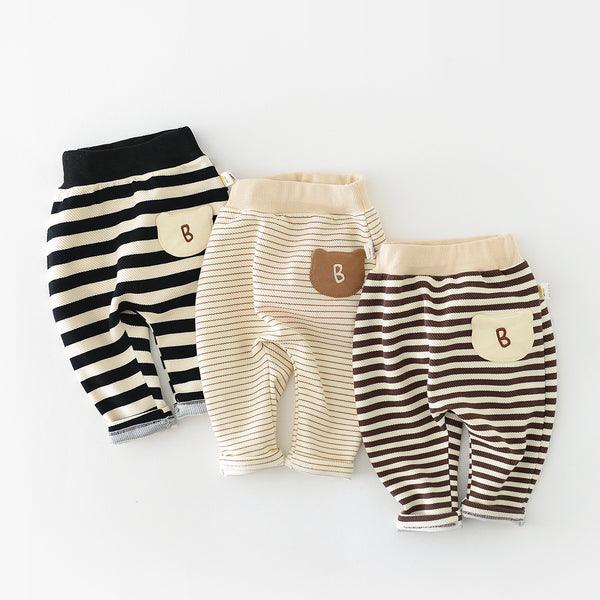 Striped B-Pocket High-Waist Pants