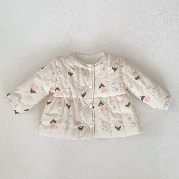 Garden Bunny Tulip Fleece-Lined Jacket