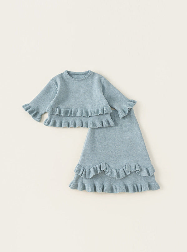 Elegant Ruffled Knit Set