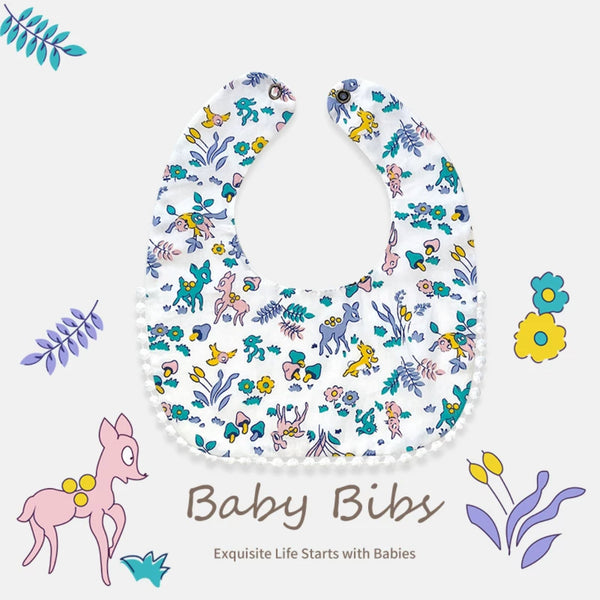 Little Dreamer’s Cotton Comfort Bib- Enchanted Fawn Meadow