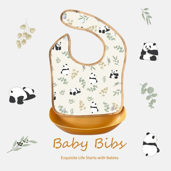 Little Explorer’s Mealtime Bib- Panda’s Peaceful Grove