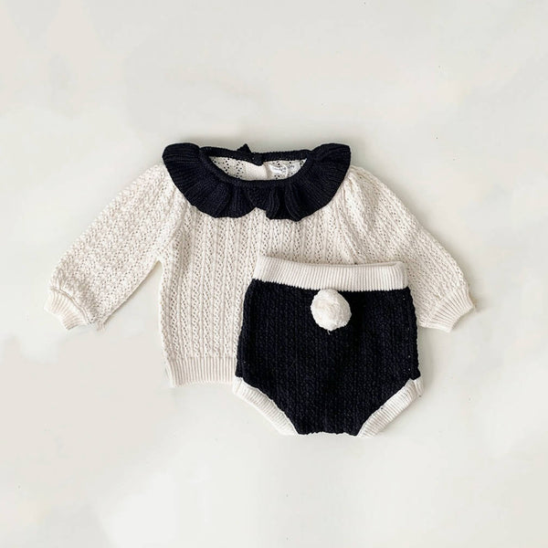 Ebony & Ivory Pom-Pom Knit Set