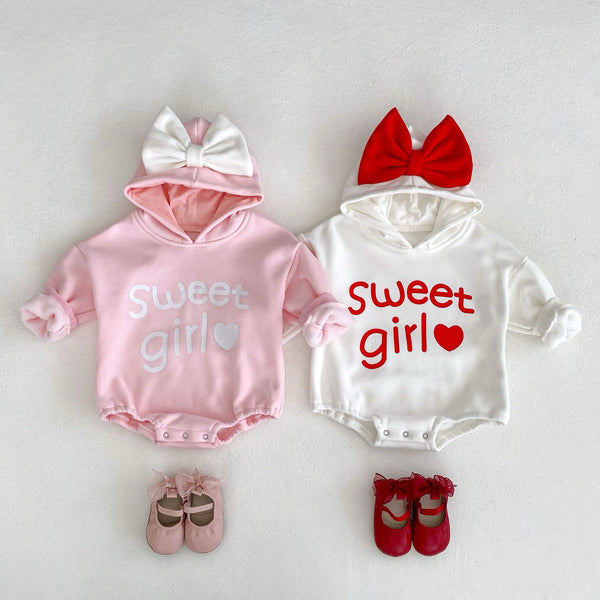 Sweet Bow Hoodie Romper